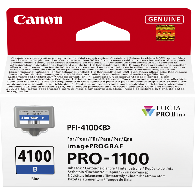 Canon PFI-4100B Produkt Vorderansicht der Verpackung