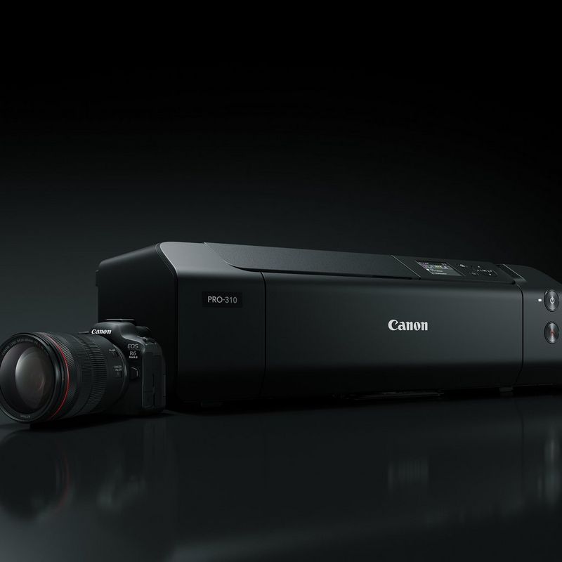 Canon imagePROGRAF PRO-310 A3+ Printer Product Camera kept beside Printer