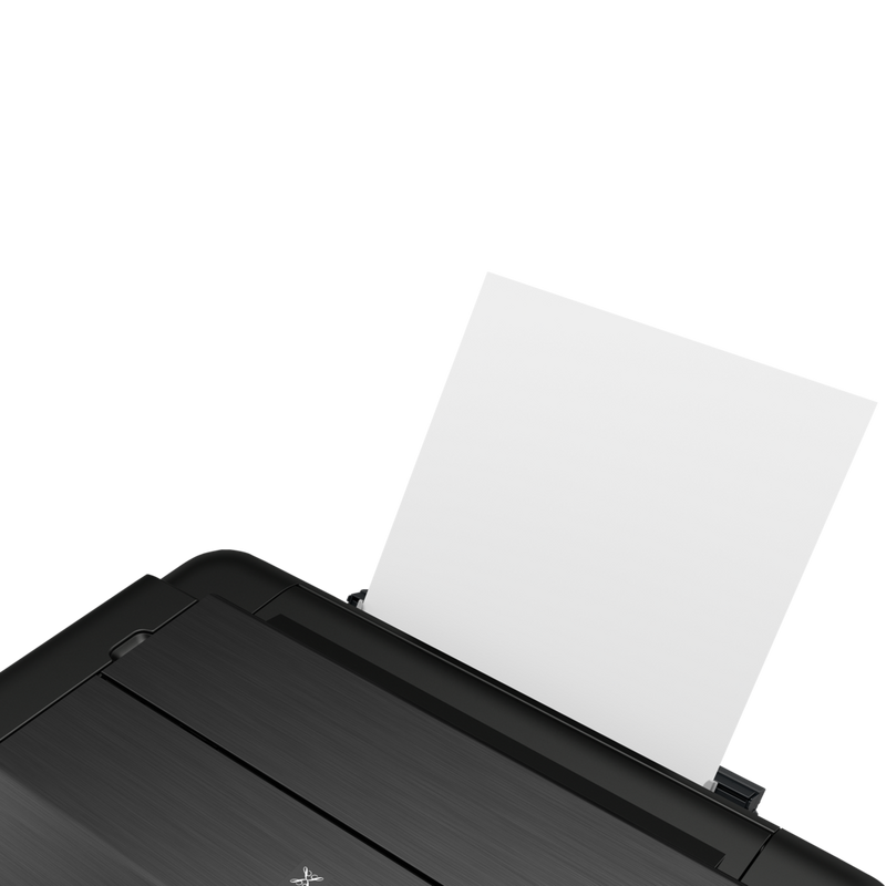 Canon PIXMA PRO-200S A3 Plus WLAN-Farbfotodrucker Produkt Schrägansicht von vorne mit Papier außen