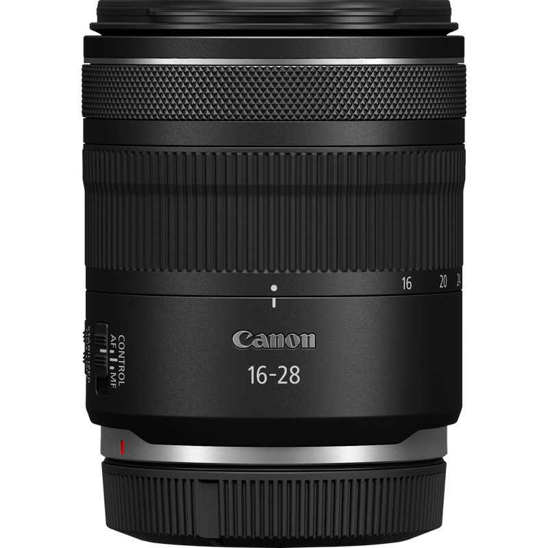 Canon RF 16-28mm F2.8 IS STM Objektiv Produkt Vorderansicht mit Objektivdeckel