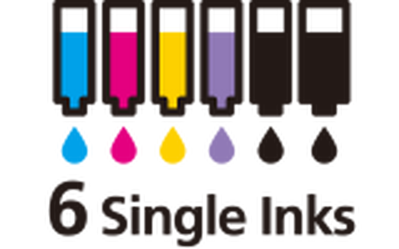                                                                         6 single inks                                                      