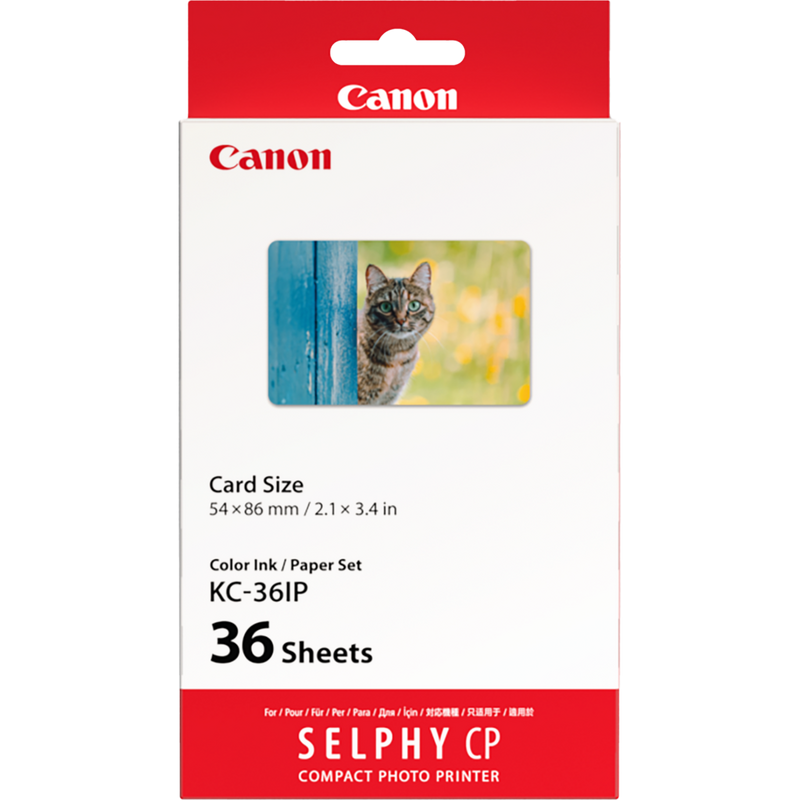 Canon KC-36IP Farbtinte + 54x86mm Papier, 36Blatt Produkt Ansicht von links mit Produkten