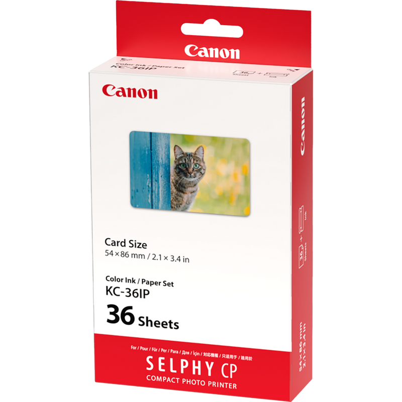Canon KC-36IP Farbtinte + 54x86mm Papier, 36Blatt Produkt Ansicht von links