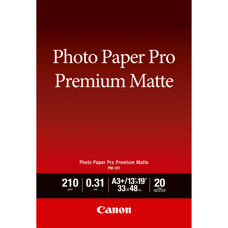 Canon PM-101 Premium Matte Photo Paper A3 Plus - 20 Sheets Product Front View
