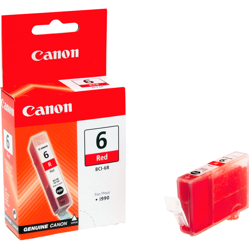 Canon BCI-6R Tinte Rot Produkt Ansicht der Patrone von rechts