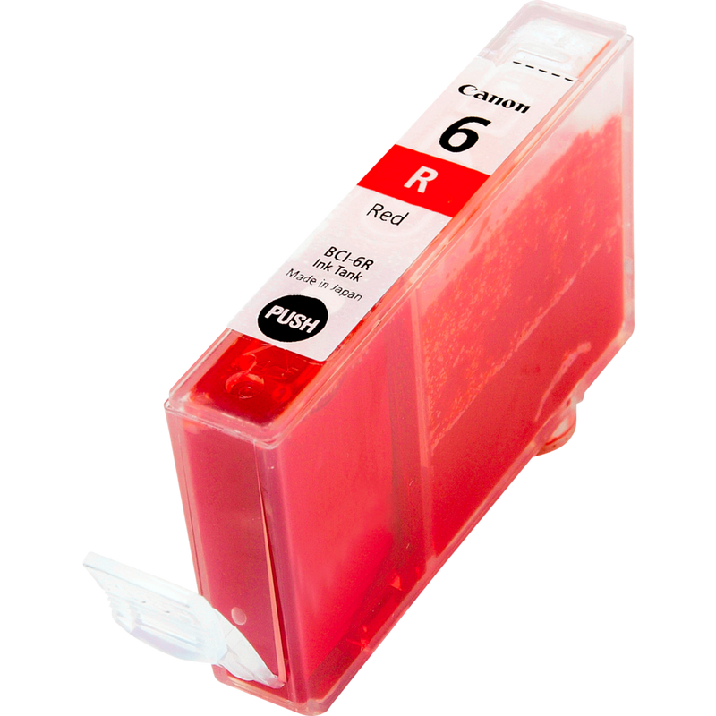 Canon BCI-6R Tinte Rot Produkt Ansicht der Patrone von rechts