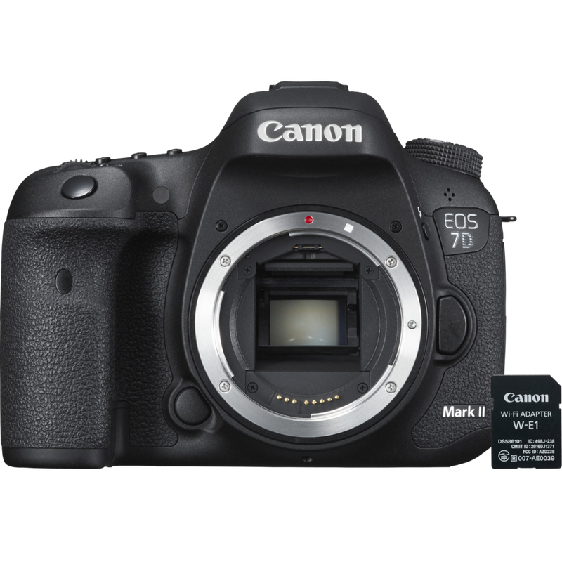 Canon EOS 7D Mark II Gehäuse + W-E1 WLAN-Adapter Produkt Vorderansicht