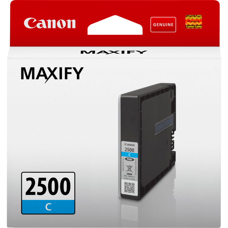 Canon PGI-2500C Cyan Ink Cartridge Product Front View