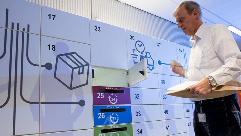 Eén van de 20 lockerlocaties in Amsterdam