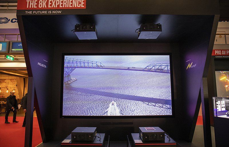 ISE visitor viewing our 8k display area