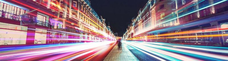 City street with a colourful speed/motion effect applied