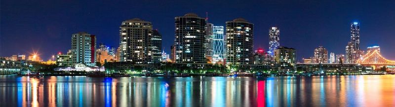 Brightly coloured Brisbane cityscape