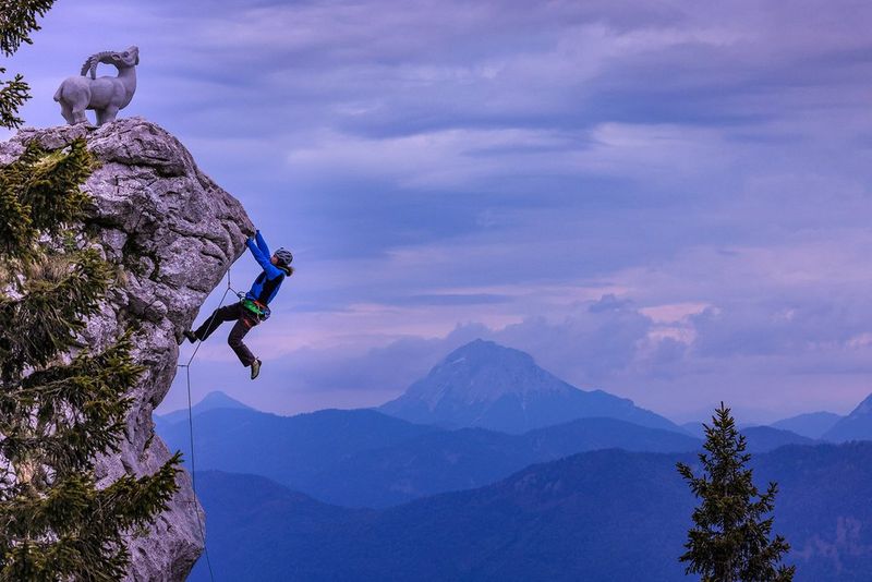 Lifestyle photo of a rock climber