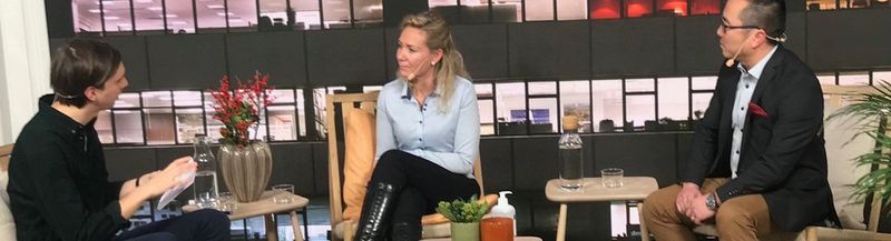 Markus Magnusson, Jeanette Almén, the CIO Elvbygg and Martin Persson CBC Mälardalen in conversation in the studio.