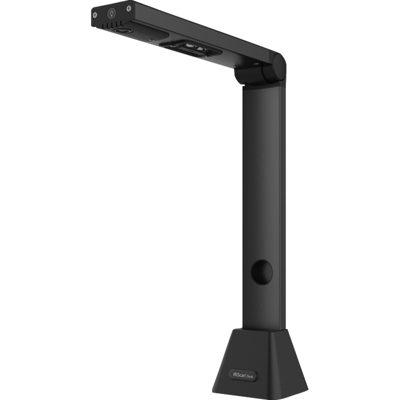 IRIScan Desk 5 Pro Desktop-Kamerascanner Produkt Vorderansicht von links bei geöffnetem Produkt