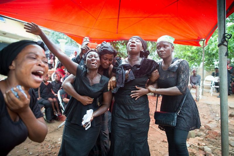A group of women in mourning in Ghana.