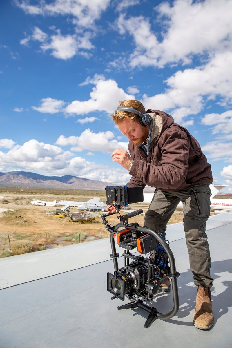 The Canon EOS C300 Mark III being used on a handheld gimbal.