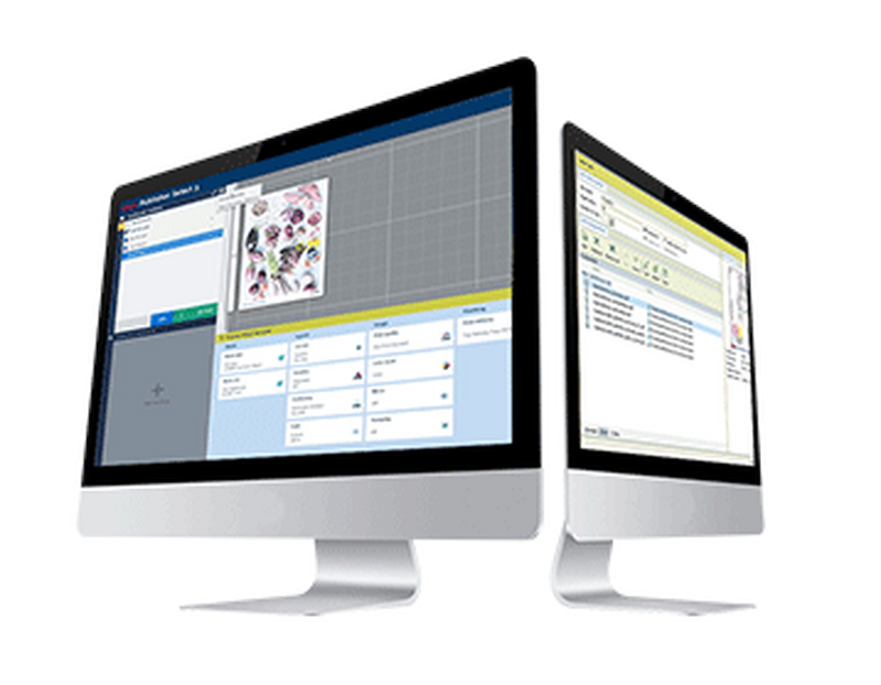 Print shop management software on desktops