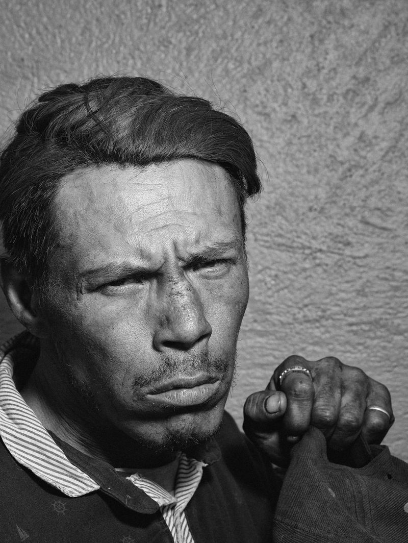 A homeless man, a former boxer.