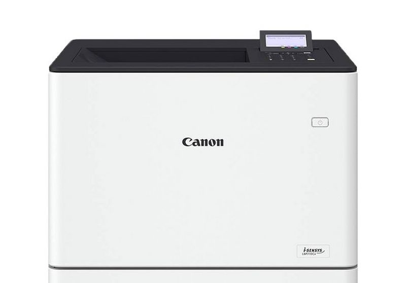 Compact Canon single function laser printer for office environments, with colour touchscreen.