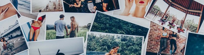 A selection of photographs, overlapping each other