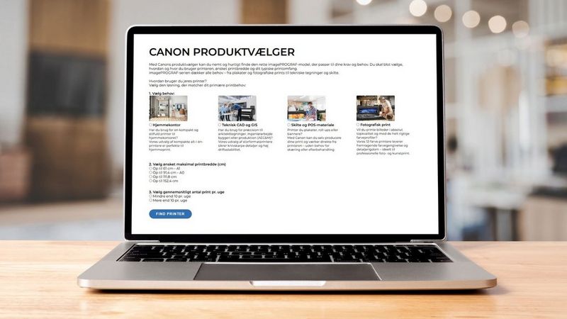 Canon produktvælger