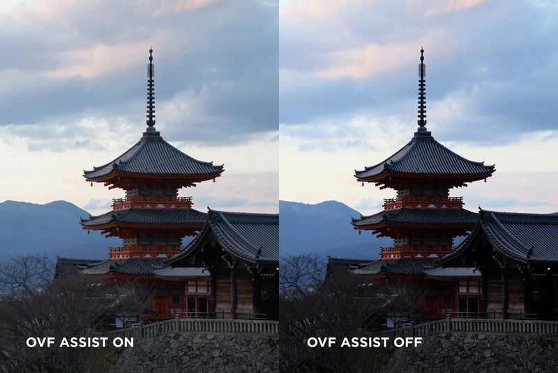Canon EOS R10 - OVF Assist Comparison