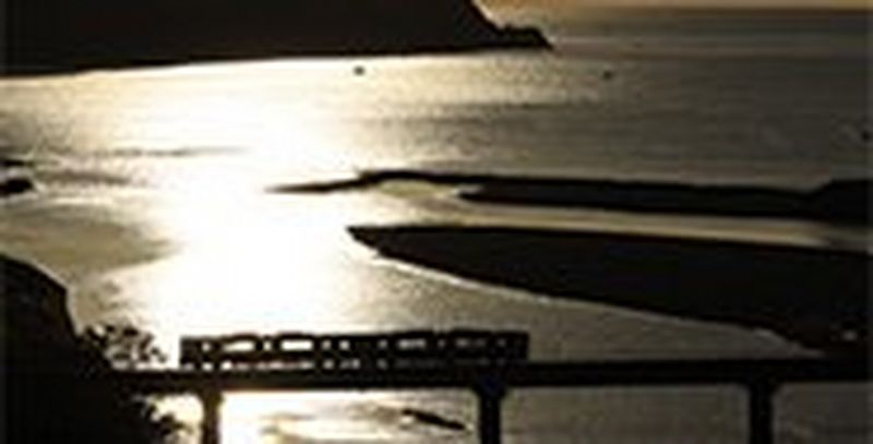 A sunset on the coast.