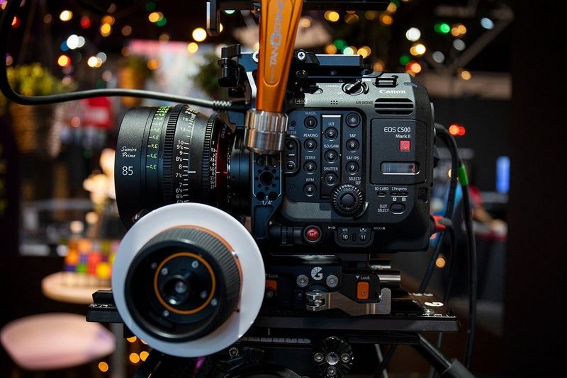 The Canon EOS C500 Mark II video camera with a 85mm Summer Prime lens