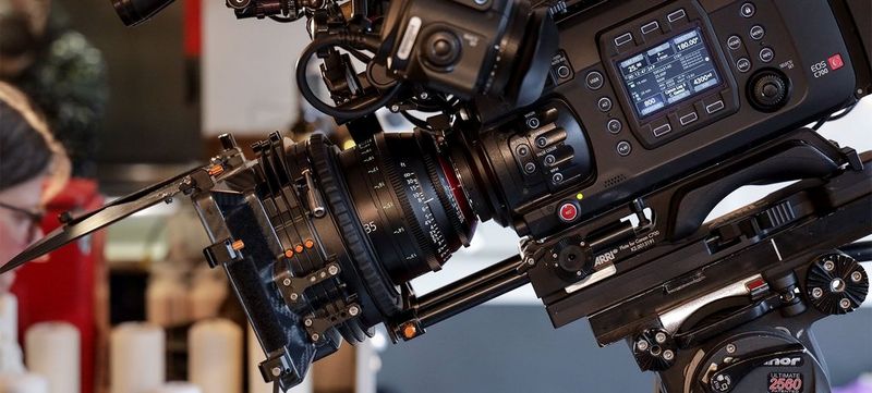A Canon EOS C700 FF camera with Sumire Prime cine lens.