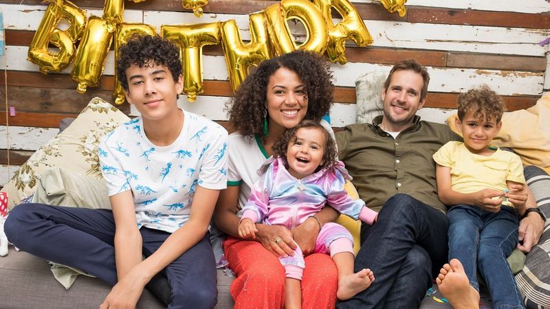 Family photo at a children's birthday party shot using the Canon Speedlite EL-100