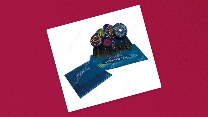 Carte pop-up feu d’artifice
