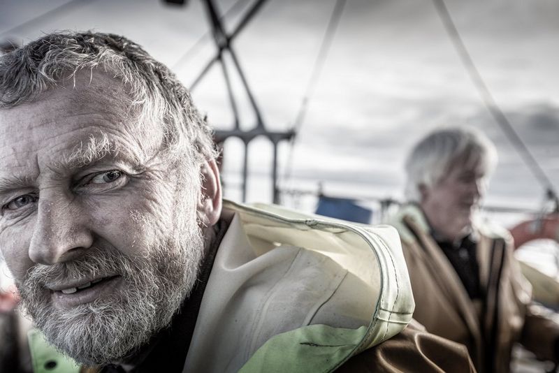 Creel fishermen John Baker and Alec Campbell standing beside fishing gear on Islay captured by Clive Booth on the Canon EOS-1D X.