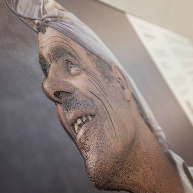 Close-up van relief print