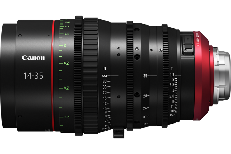 Вид сбоку на объектив Canon CN-E14-35mm T1.7 L S / SP.