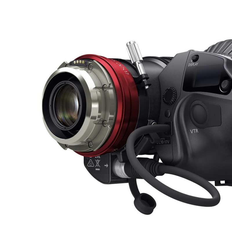 Close up view of Canon PL lens with mount