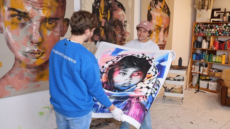 Sales room filled with men's clothing