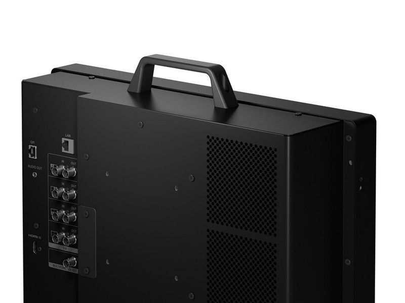 The rear of the Canon DP-V1830 monitor, showing the removable carrying handle.