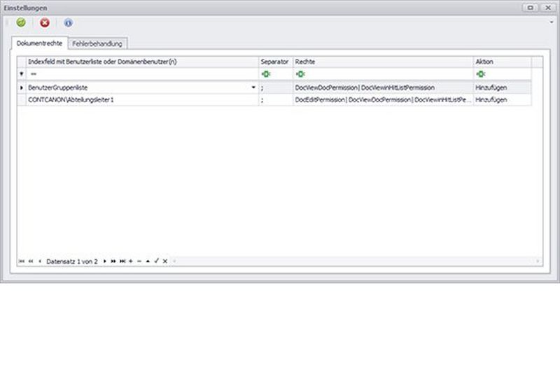 Dynamische Belegberechtigung
