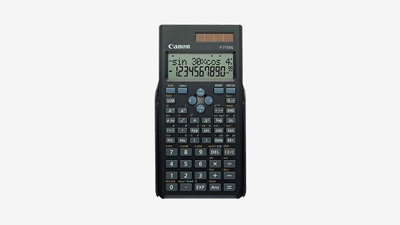 Canon F-715SG Taschenrechner vor hellem Hintergrund.