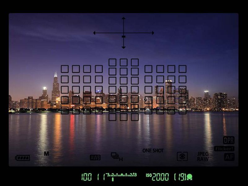 Viewfinder focus area of Canon EOS 5D Mark IV