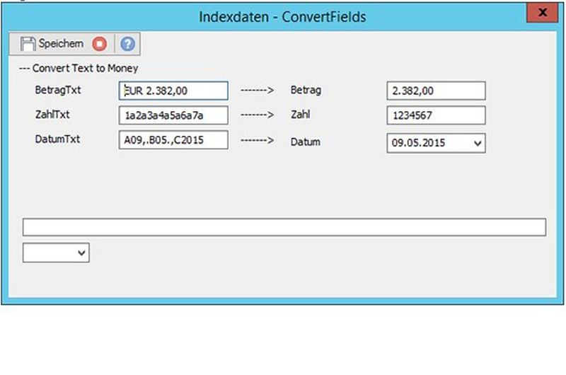 Feldwertkonvertierung