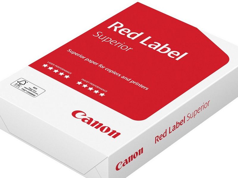 A pack of Canon Print Red Superior Label against a white background