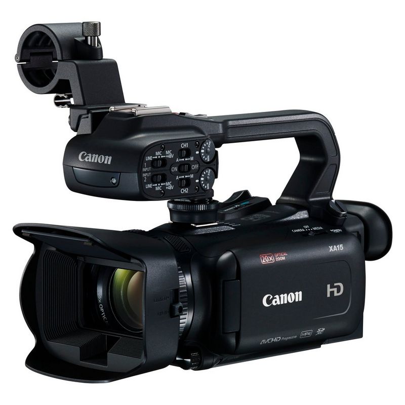 The Canon XA15 camcorder.