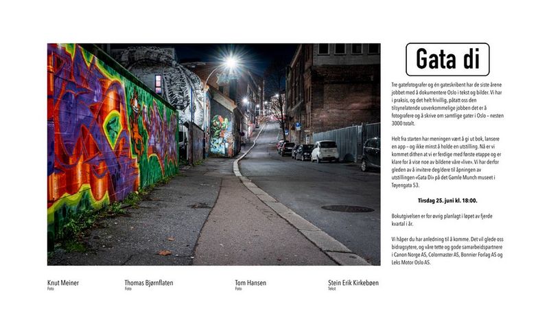 Canon har spilt en avgjørende rolle i å bringe boken «Gata di» til live. Takket være avansert printteknologi og omfattende erfaring, har de sammen med Colormaster bidratt til at hvert eneste bilde som skrives ut er av høyeste kvalitet.