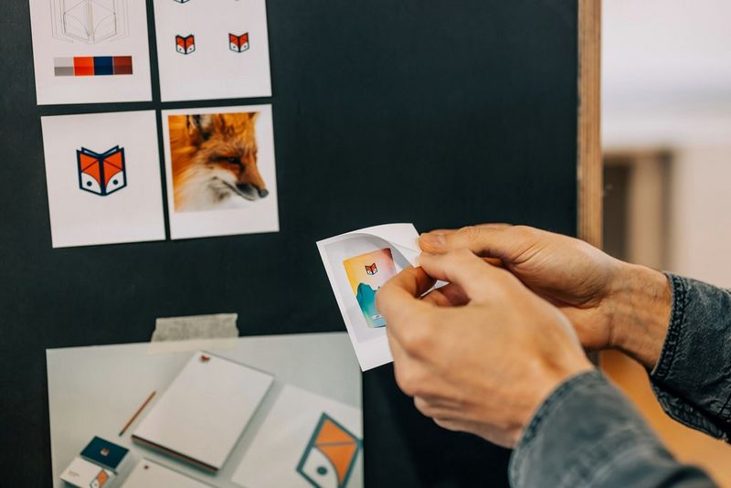 Osoba odljepljuje pozadinu naljepnice ispisane pisačem SELPHY Square QX10.