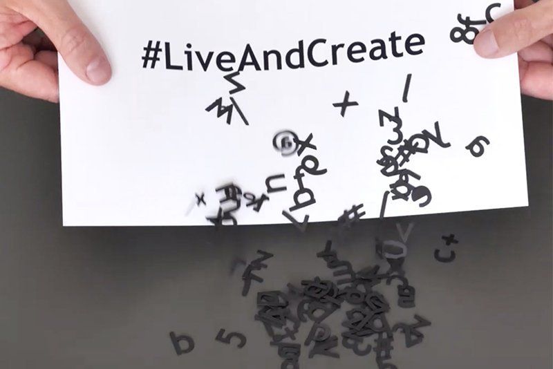 Picture of hashtag #liveandcreate printed on PIXMA TS5350 printer.