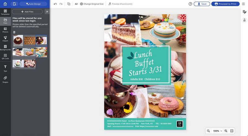 Snimak ekrana softvera Canon PosterArtist koji prikazuje predložak postera sa ažuriranim slikama.