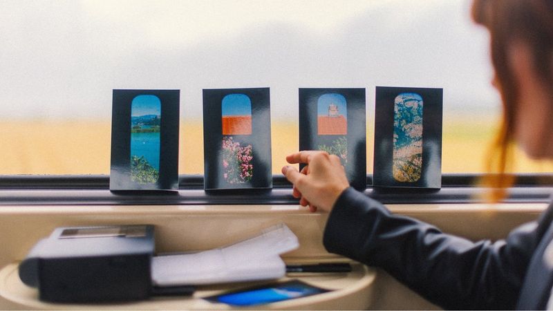 Printing train window pictures on the move