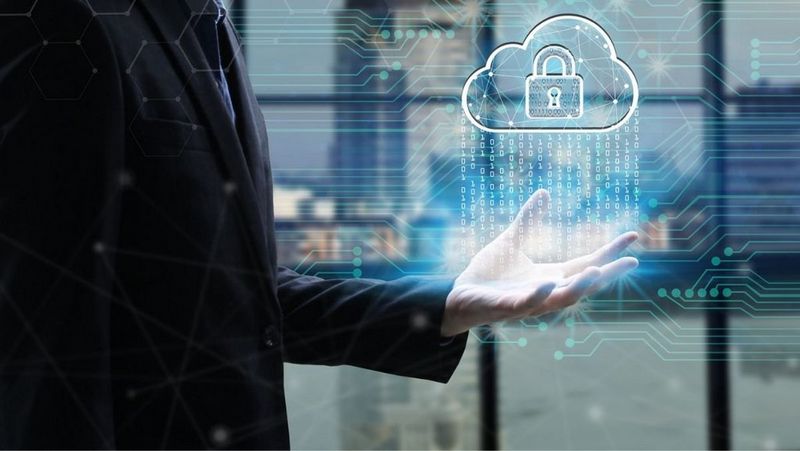 Male office employee hand stretched out